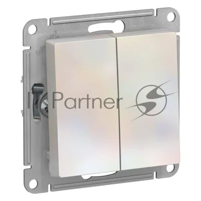 Механизм переключателя проходного 2-кл. СП AtlasDesign 10А IP20 (сх. 6/2) 10AX жемчуж.