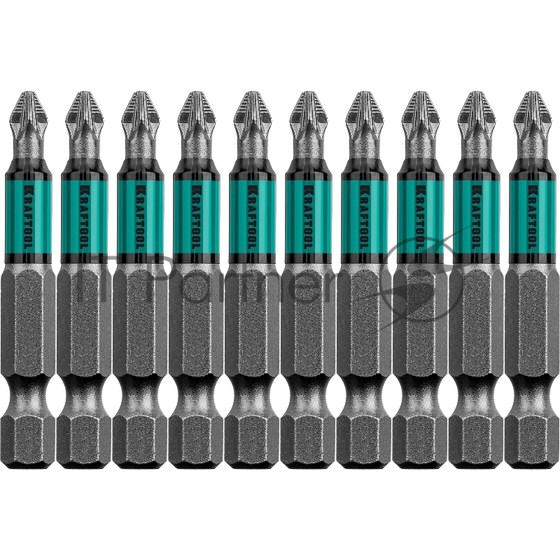 Биты KRAFTOOL Optimum Line, PZ2, 50 мм, тип хвостовика E 1/4", 10 шт в блистере