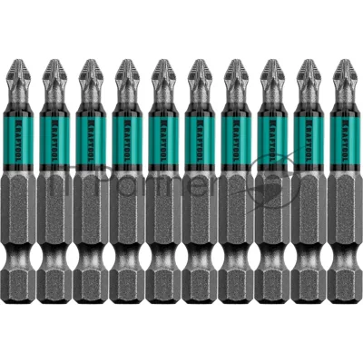 Биты KRAFTOOL Optimum Line, PZ2, 50 мм, тип хвостовика E 1/4", 10 шт в блистере