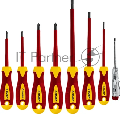 Набор: Отвертки SL 3, 5, 6 / PH 1, 2 / PZ 1, 2, тестер 100-250 В, ЗУБР "ПРОФЕССИОНАЛ" 25268, в кейсе, 8 предметов