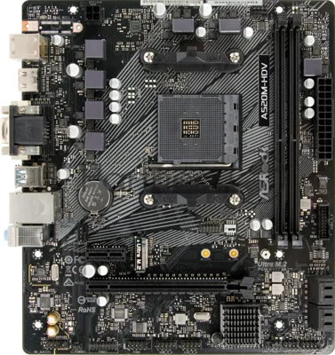 Материнская плата ASRock A520M-HDV, AM4, AMD A520, 2xDDR4, 4xSATA, 1xM.2, 1xPCIe 3.0 x16, 1xPCIe 3.0 x1, D-Sub, DVI-D, HDMI, 1x 1Gb LAN, 6xUSB, 7.1, microATX