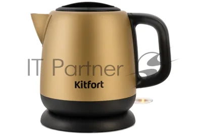 Чайник электрический Kitfort KT-6111 1л. 1630Вт золотистый/черный (корпус: нержавеющая сталь)
