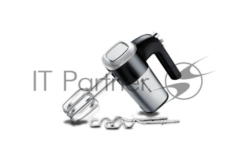Миксер Brayer BR1302 черный/серебристый, ручной, 800 Вт, 5 скоростей