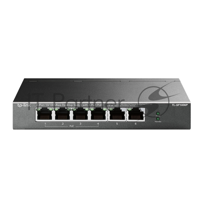 Коммутатор TP-Link TL-SF1006P, 4×100 Мбит/с PoE+ + 2×100 Мбит/с Uplink, неуправляемый