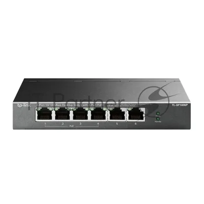 Коммутатор TP-Link TL-SF1006P, 4×100 Мбит/с PoE+ + 2×100 Мбит/с Uplink, неуправляемый