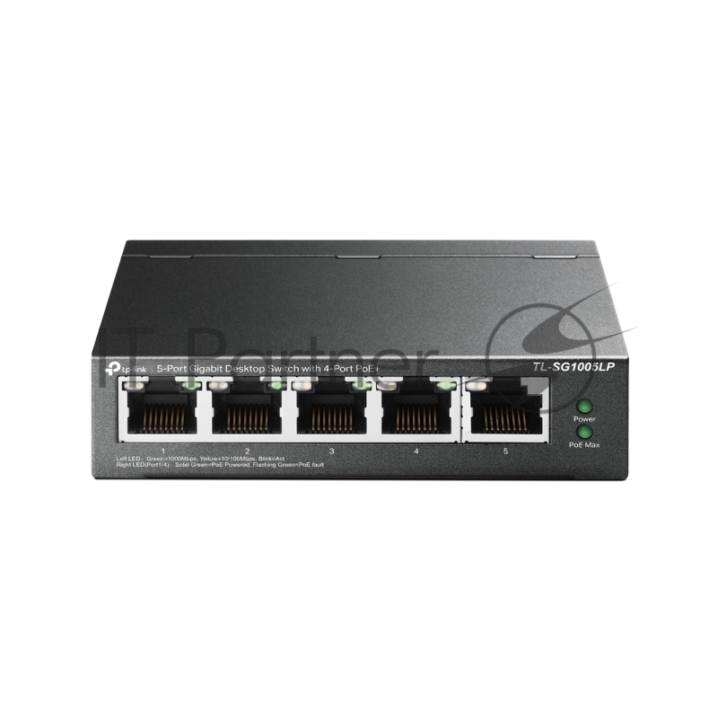 Коммутатор TP-Link TL-SG1005LP, 4×1 Гбит/с PoE+ + 1×1 Гбит/с Uplink, неуправляемый