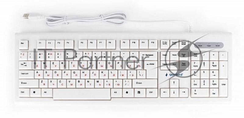 Клавиатура проводная Gembird KB-8354U, USB, бежевый/белый