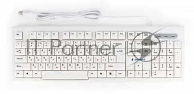 Клавиатура проводная Gembird KB-8354U, USB, бежевый/белый