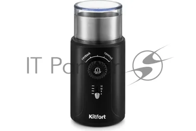 Кофемолка Kitfort KT-747 200Вт сист.помол.:ротац.нож вместим.:70гр черный/серебристый
