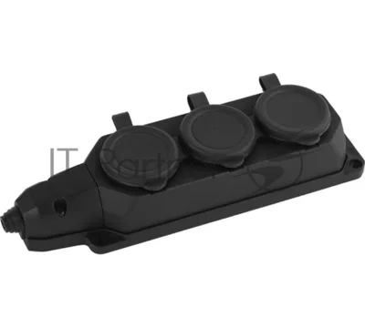 Колодка каучуковая ЭРА с/з 3гн 16A IP44 черная