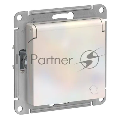 Розетка с/з со шторками с крышкой, 16А, IP20, механизм ATN000446 Schneider Electric Жемчуг