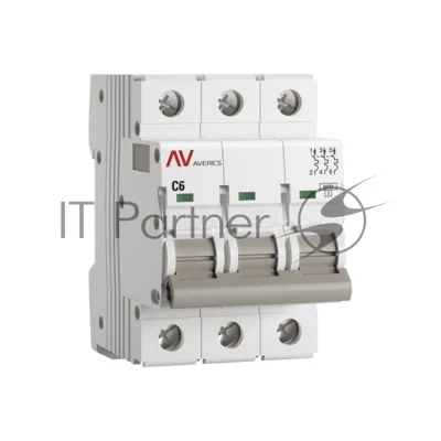 Выключатель автоматический трехполюсный AV-6 6А C 6кА AVERES mcb6-3-06C-av EKF