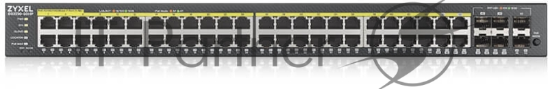 Коммутатор гибридный L2 PoE+ Zyxel NebulaFlex Pro GS2220-50HP, rack 19", 44xGE PoE+, 4xCombo (SFP/RJ-45 PoE+), 2xSFP, бюджет PoE 375 Вт, автономное/облачное управление