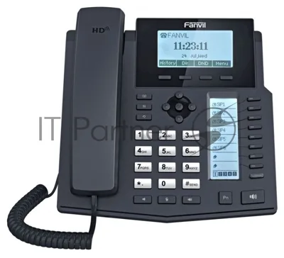Телефон IP Fanvil X5U 16 линий, цветной экран 3.5"; + доп. цветной экран 2.4";, HD, Opus, 10/100/1000 Мбит/с, USB, Bluetooth, PoE