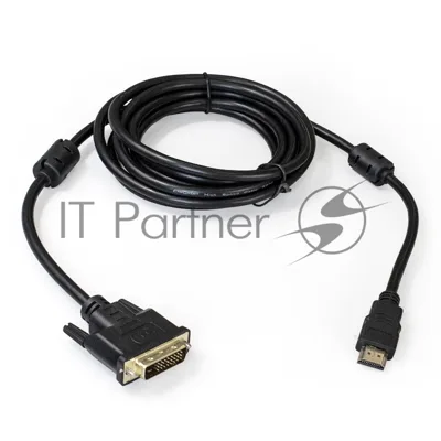 Кабель ExeGate EX284906RUS HDMI-DVI ExeGate EX-CC-HDMIM-DVIM-2.0 (19M/25M, dual link, 2м, 2 фильтра, позолоченные контакты)