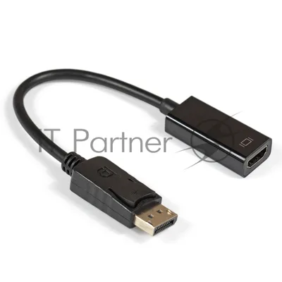 Кабель-переходник ExeGate EX284921RUS DisplayPort-HDMI ExeGate EX-DPM-HDMIF-0.15 (20M/19F, 0,15м)