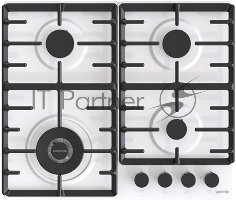 Газовая варочная поверхность Gorenje GW642SYW, 4 конфорки, эмалированная сталь, 8150 Вт