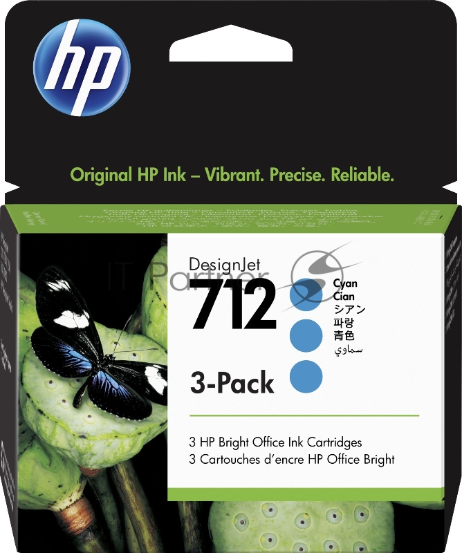 Картридж струйный HP 712 3ED77A голубой x3упак. (29мл) для HP DJ Т230/630