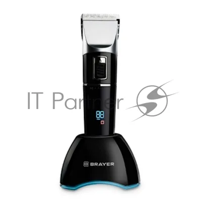 Машинка для стрижки BRAYER BR3402, LED-дисплей, 4 насад, турбо, титан. покр, регу. высоты лезвий
