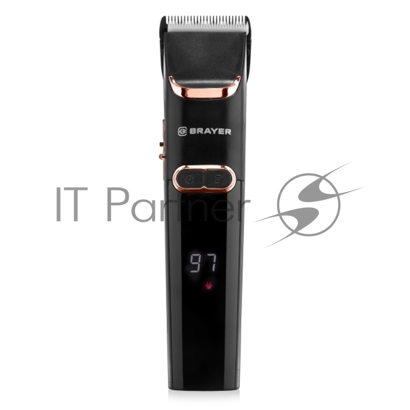 Машинка для стрижки BRAYER BR3401, LED-дисплей, 4 насад, турбо, титан. покр, регу. высоты лезвий