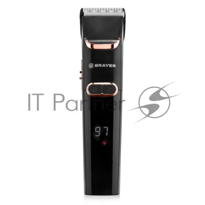 Машинка для стрижки BRAYER BR3401, LED-дисплей, 4 насад, турбо, титан. покр, регу. высоты лезвий