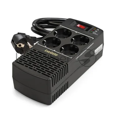 Стабилизатор ExeGate Power AD5000-1000 (1000VA/500W, диапазон 150...280В, 4 евророзетки)