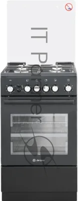 Плита Газовая De Luxe 5040.40г (кр) ЧР-015 черный (стеклянная крышка) реш.чугун