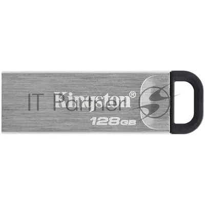 Флешка USB Kingston DataTraveler KYSON (DTKN/128 Gb), 128Gb, USB 3.2 Gen 1, R/W 200/60, серебристый/черный