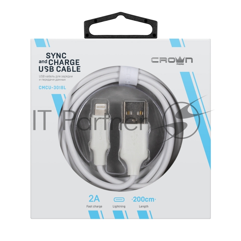 Кабель Crown USB - Lightning CMCU-3018L белый