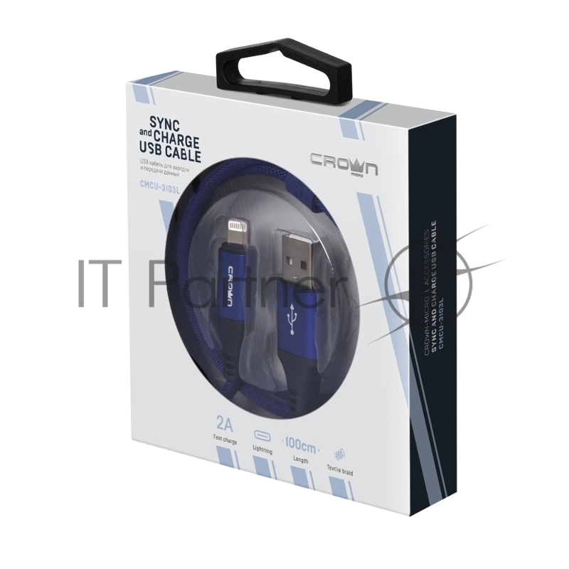 Кабель Crown USB - Lightning CMCU-3103L blue