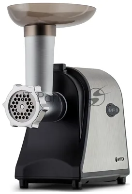 Мясорубка электрическая Vitek VT-3636 серебристый, 1700 Вт, 1.7 кг/мин, реверс, насадки - 4