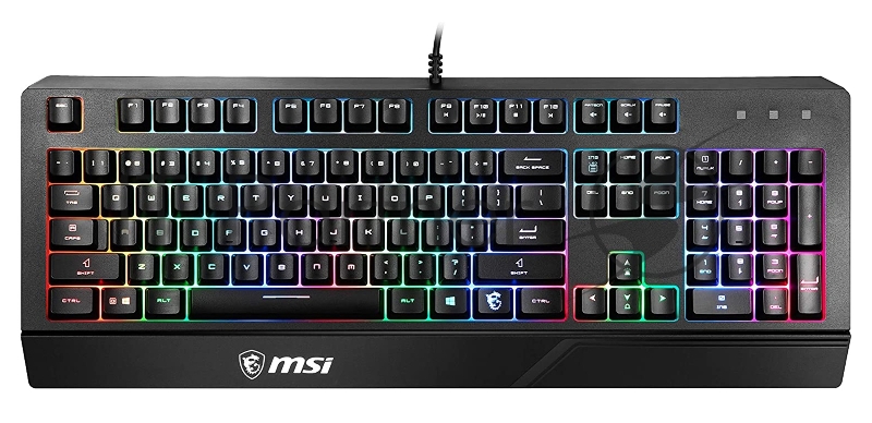 Клавиатура проводная MSI VIGOR GK20 RU черный USB Multimedia for gamer LED (подставка для запястий)