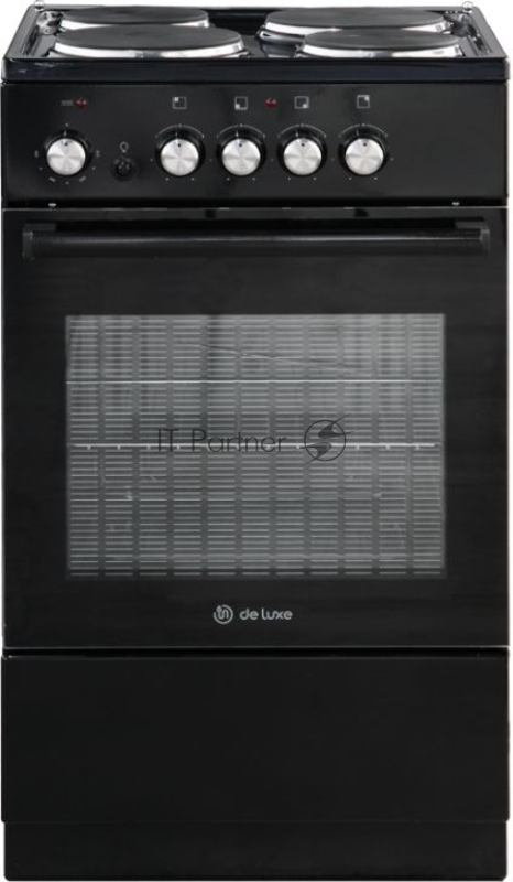 Плита электрическая De Luxe 5004.18э-011 черный, конфорок 4 шт, духовка 43 л, 50 см x 85 см x 50 см