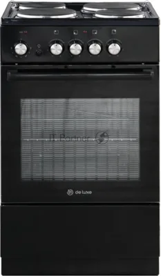 Плита электрическая De Luxe 5004.18э-011 черный, конфорок 4 шт, духовка 43 л, 50 см x 85 см x 50 см