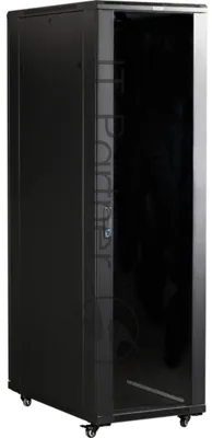 Шкаф 19" Business, 22U 600x800, черный, передняя дверь стекло, задняя дверь распашная металл