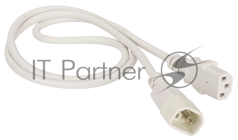Шнур питания Lanmaster C13-C14, 3х0.75, 220В, 10А, белый, 1 метр