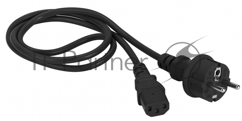 Шнур питания Lanmaster C13-Schuko прямая, 3х0.75, 220В, 10А, черный, 2 метра