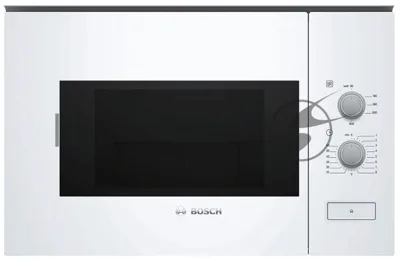 Встраиваемая микроволновая печь Bosch BFL520MW0 белый, 20 л, 800 Вт, переключатели - поворотный механизм