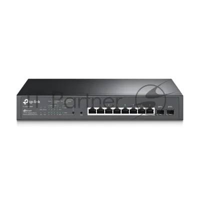 Коммутатор TP-Link JetStream 10-Port Gigabit Smart Switch with 8-Port PoE+, 8× Gigabit PoE+ Ports, 2× Gigabit SFP Slots, 802.3at/af, 150 W PoE Power, 1U 13-inch Rack-mountable Steel CaseIntegration with Omada SDN Controller, 802.1Q VLAN, STP/RSTP/MSTP, IGMP Snoopi