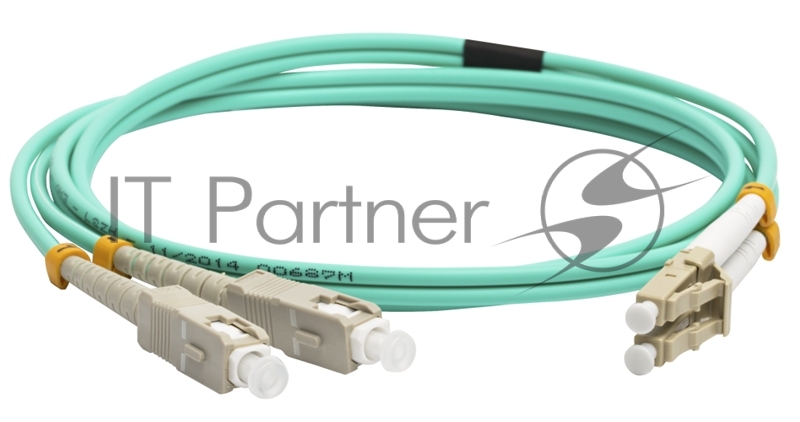 Патч-корд оптический LANMASTER, дуплексный, LC/PC-SC/PC, OM3, LSZH, 2.0 м
