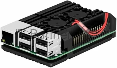 Корпус ACD RA503 Aluminum Case with Double Fans for Raspberry Pi 4B, черный