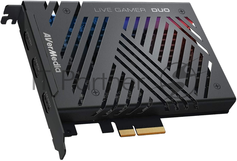 Карта видеозахвата Avermedia Live Gamer DUO, PCI-Express x4 Gen 2, 2xHDMI, 2160p60 HDR, (GC573), RTL