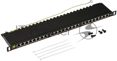 Патч-панель LANMASTER компактная 24 порта, STP, кат. 5E, 0.5U