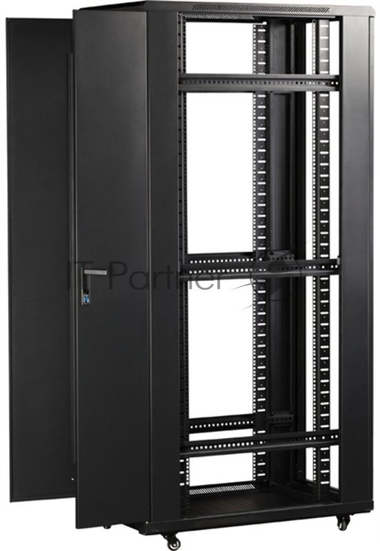 Шкаф 19" Business, 42U 800x1200, черный, передняя дверь стекло, задняя дверь распашная металл