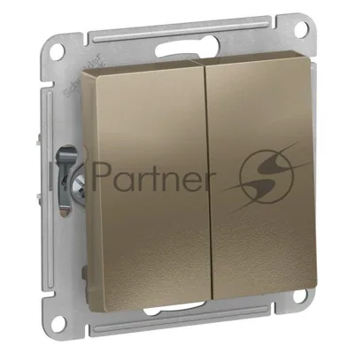 Механизм переключателя проходного 2-кл. СП AtlasDesign 10А IP20 (сх. 6/2) 10AX шампань