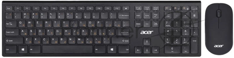 Комплект клавиатура+мышь Acer OKR030 беспроводной, USB, 1200 DPI, чёрный