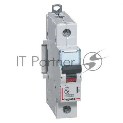 Выключатель автоматический однополюсный DX3 10000 6А C 16кА 409111 Legrand