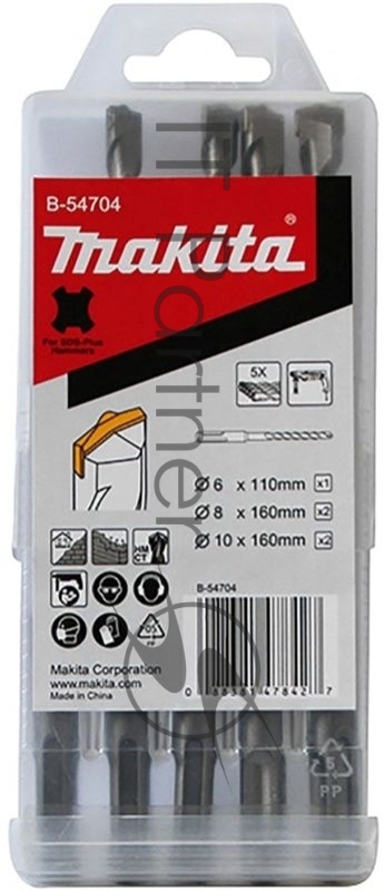 Набор буров Makita B-54704 по бетону/камню (5пред.) для перфораторов