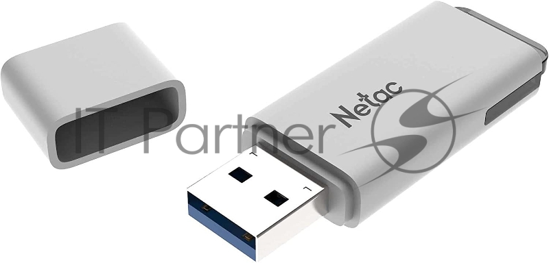 Флешка USB Netac U185 (NT03U185N-008G-20WH), 8Gb, USB 2.0, R/W 25/10, белый/серый