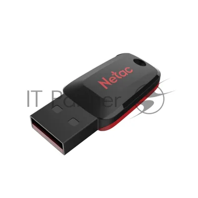 Флешка USB Netac U197 (NT03U197N-016G-20BK), 16Gb, USB 2.0, R/W 25/10, черный/красный